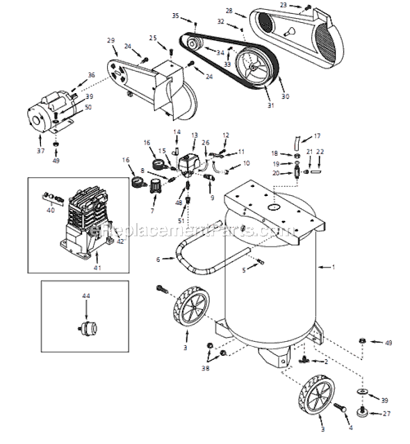 Page A Diagram and Parts List for VT631538 2008 Campbell Hausfeld Compressor